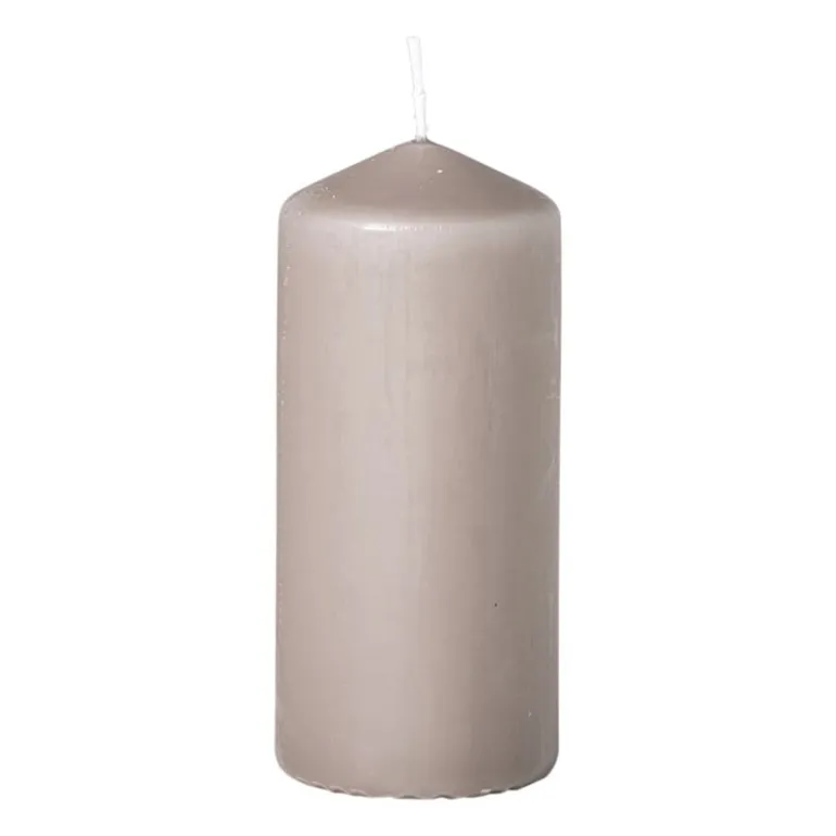 Stompkaars glad - beige - ø6x13 cm