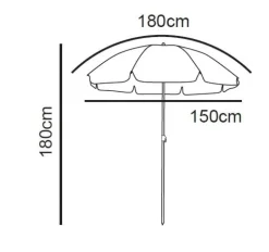 Strandparasol Tess - beige - ø150x180 cm