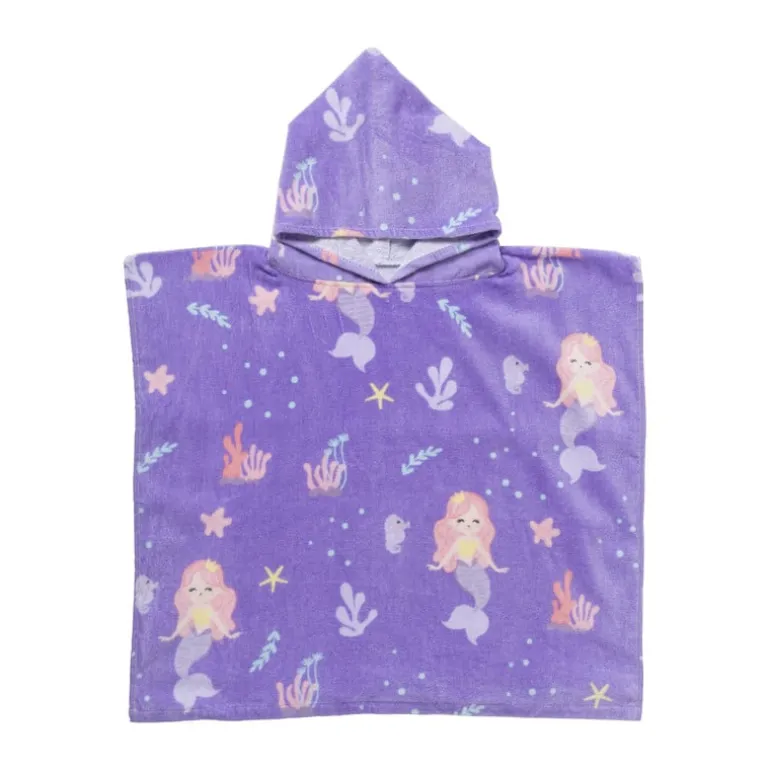 Strandponcho kids zeemeermin - multikleur - 60x110 cm