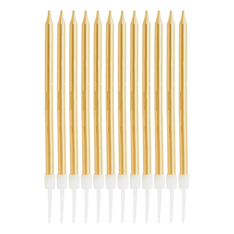 Taartkaarsjes - goud - set van 12
