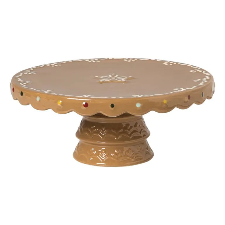 Taartplateau kerst - bruin - ø26x11 cm