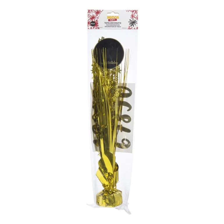 Tafeldecoratie happy birthday - goudkleurig - 42 cm