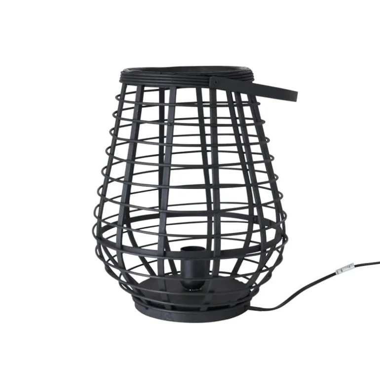 Tafellamp bamboe - zwart - Ø28,5x37 cm