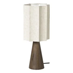 Tafellamp conisch geschulpt - beige - ø17x42 cm
