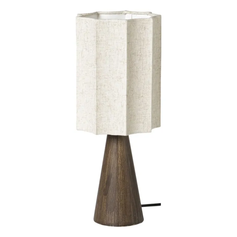 Tafellamp conisch geschulpt - beige - ø17x42 cm