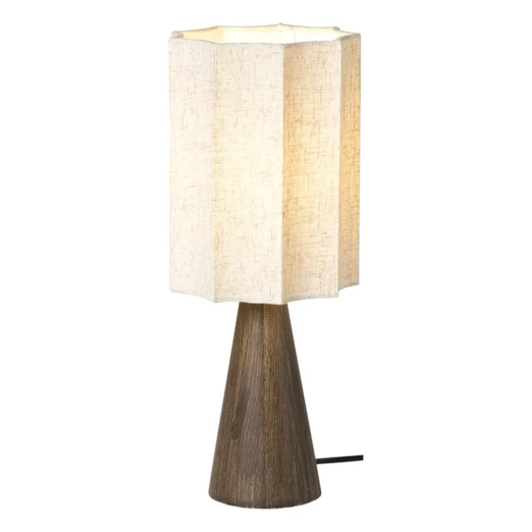 Tafellamp conisch geschulpt - beige - ø17x42 cm