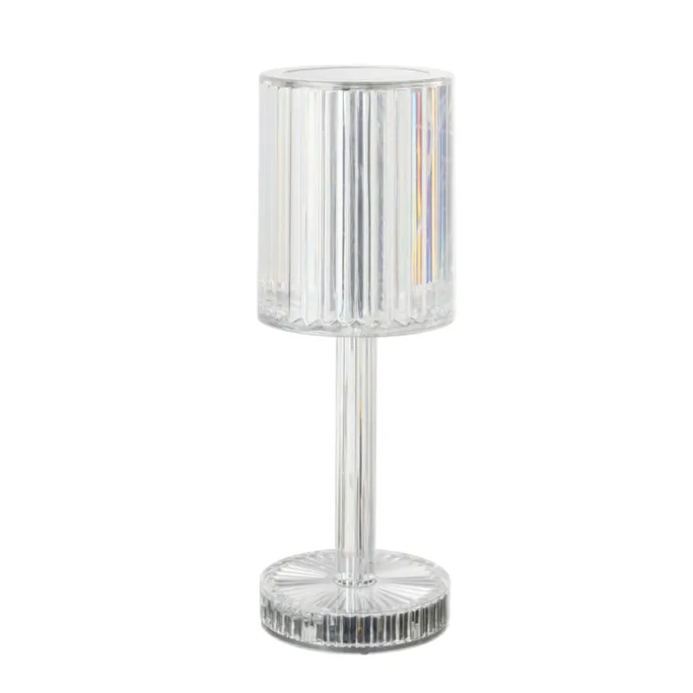 Tafellamp kristal - multikleur - 8.5x8.5x24.5 cm