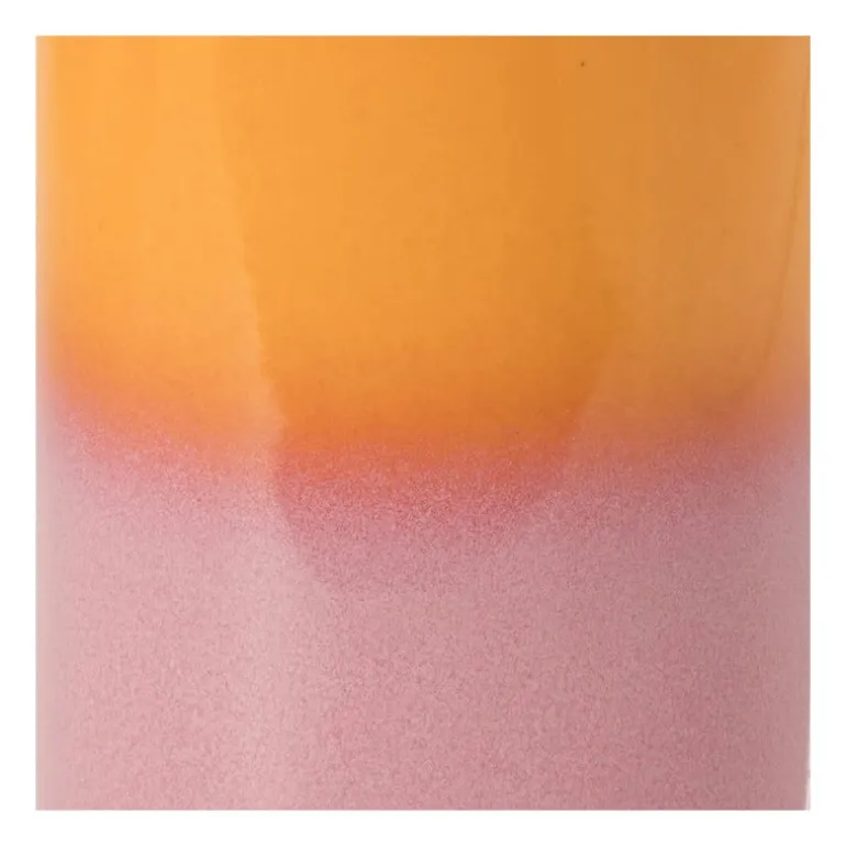 Tandenborstel beker duo - oranje/roze - ø6.5x11.5 cm