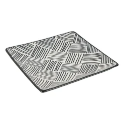 Tapas bord Sevilla - zwarte streepjes - 15x15 cm