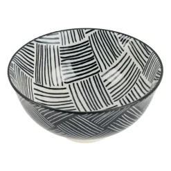 Tapas rijstschaaltje Sevilla - zwarte streepjes - ø11.5x5.8 cm
