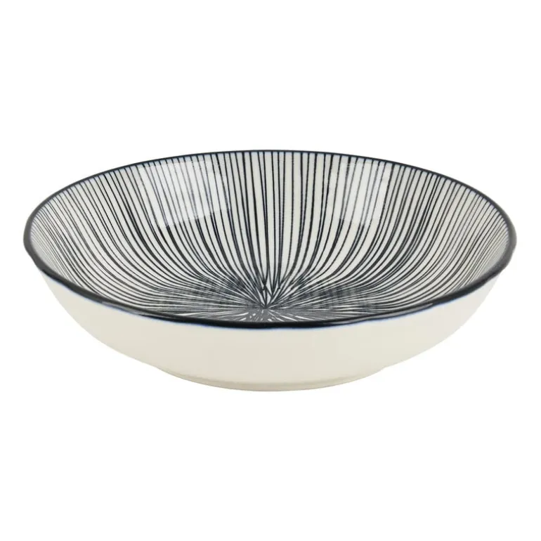 Tapas schaaltje Sevilla - zwarte lijnen - ø14x3.5 cm