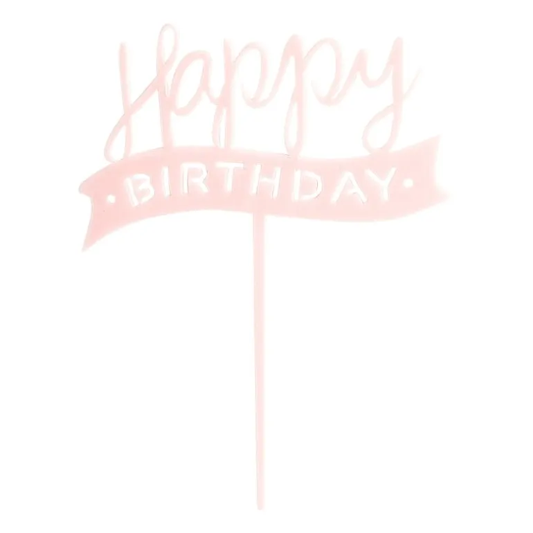Tasty Me cake topper - Happy Birthday - roze