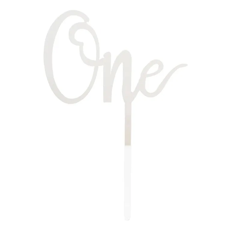 Tasty Me cake topper - One - zilver