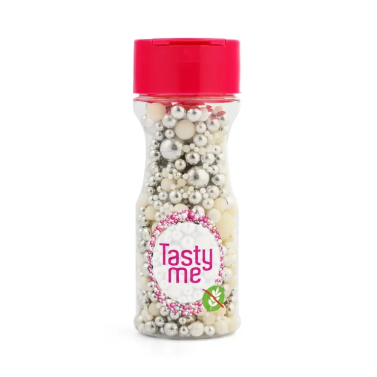 Tasty Me medley shiny happy people - wit/zilver - 80 gram