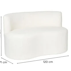 Teddy loveseat fauteuil - wit - 71x120x71 cm