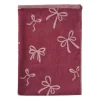 Theedoek strikjes - bordeauxrood/roze - 50x70 cm