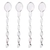 Theelepels roze - glas - set van 4