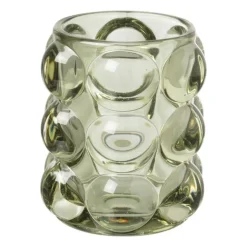 Theelichthouder bubbels - groen - ø8.5x9 cm
