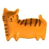 Theezakjeshouder kat - oranje/bruin - 2.3x8 cm