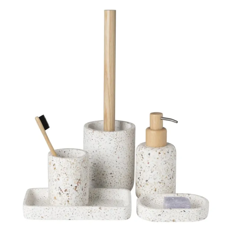 Toiletborstel Terrazzo - wit - ø10x37.5 cm