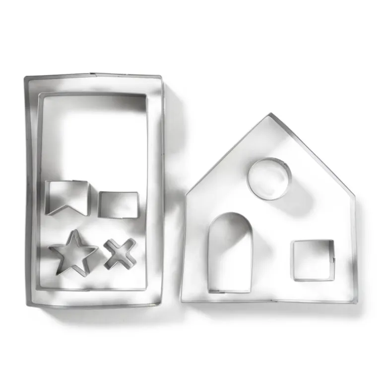 Uitsteekvormpjes gingerbread huis - set van 10