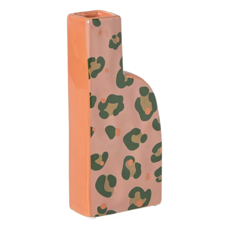 Vaas panter - roze - 23x10.5x5 cm