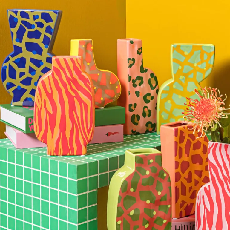 Vaas panter - roze - 23x10.5x5 cm