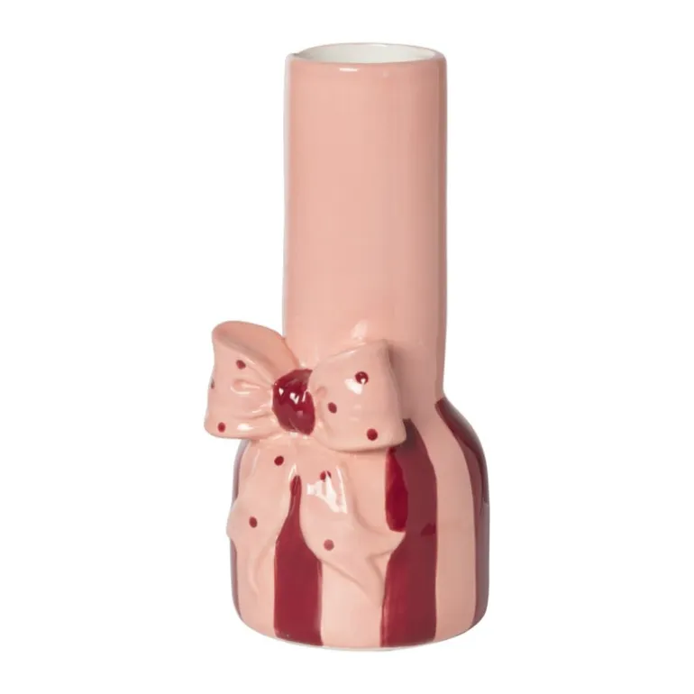 Vaas strik - roze/rood - 25x11.5x11.4 cm