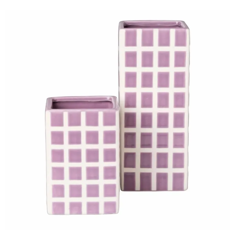 Vaas tegel groot - paars - 20x8x8 cm