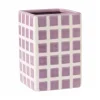 Vaas tegel klein - paars - 12x8x8 cm
