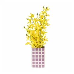Vaas tegel klein - paars - 12x8x8 cm