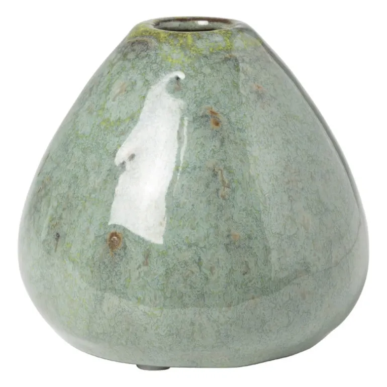 Vaasje groen - bol - ø9.5x9 cm