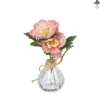 Vaasje met bloemen - diverse varianten - 17 cm