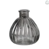 Vaasje ribbel glas - diverse kleuren - ø9x9 cm