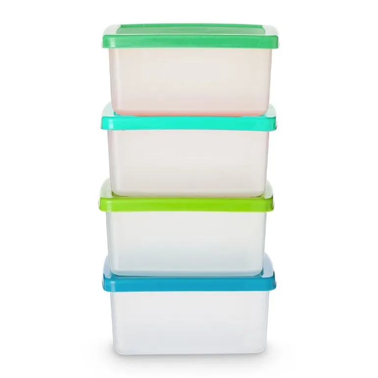 Vershoudbakjes van plastic - 100 ml - set van 4