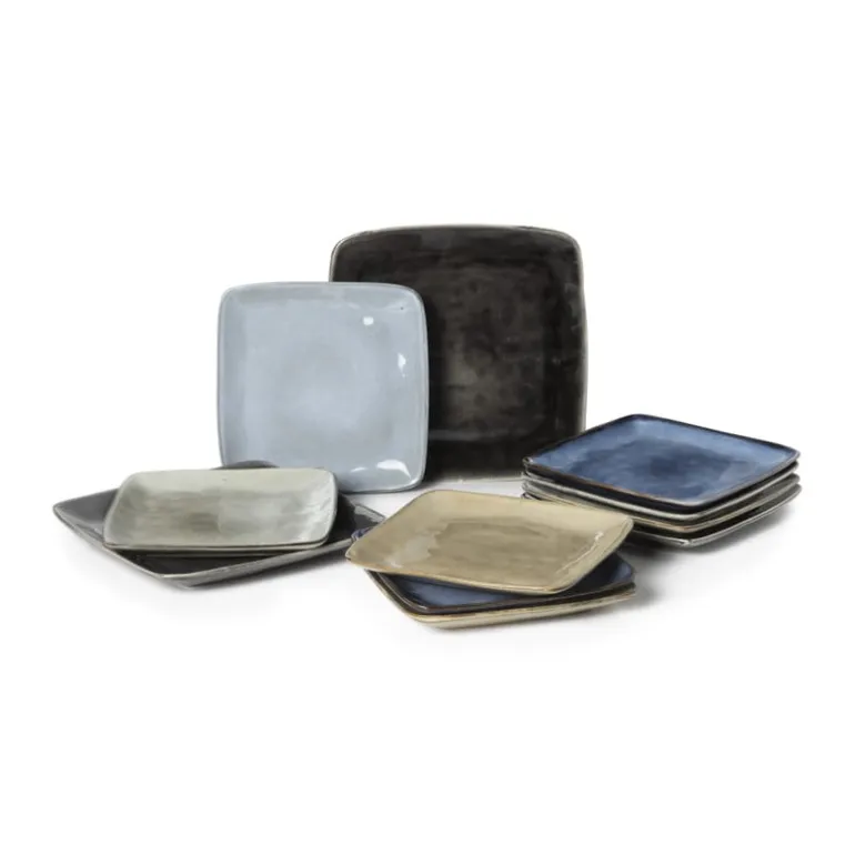 Vierkant bord Toscane - zwart - 20x20 cm