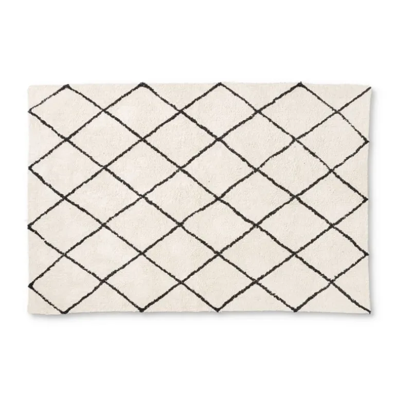 Vloerkleed berber - naturel/zwart - 160x230 cm