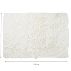 Vloerkleed fluffy - wit - 150x230 cm