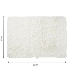 Vloerkleed fluffy - wit - 60x90 cm