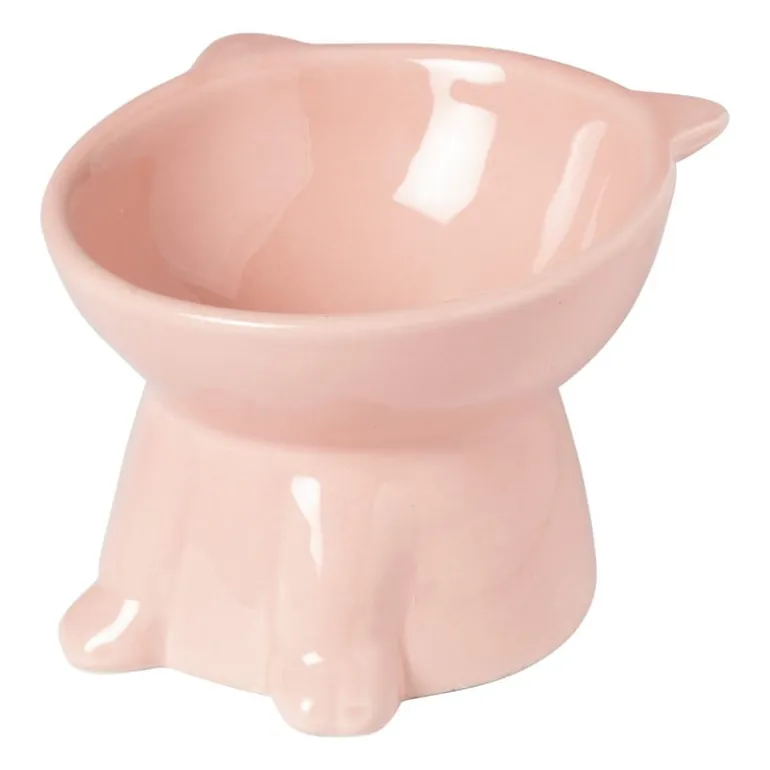 Voerbak voor kat - roze - ø10.3x13 cm