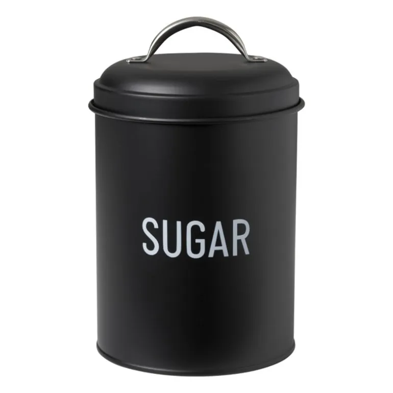 Voorraadblik sugar - zwart - ø11x15 cm