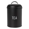 Voorraadblik tea - zwart - ø11x15 cm