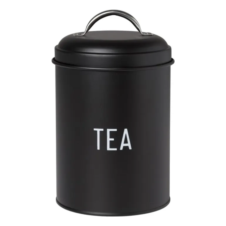 Voorraadblik tea - zwart - ø11x15 cm