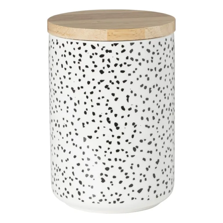Voorraadpot Kasitoo stip - zwart/wit - 600 ml