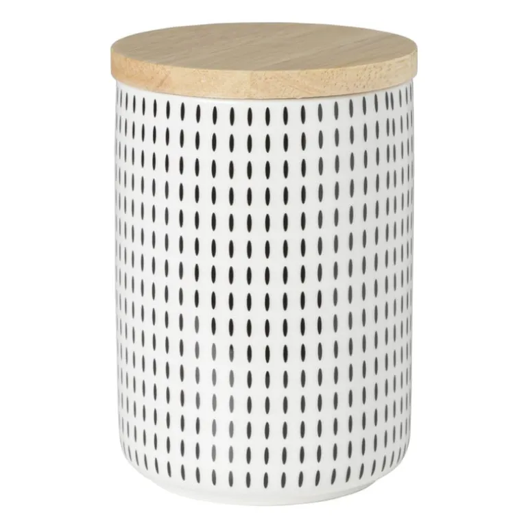 Voorraadpot Kasitoo streep - zwart/wit - 600 ml