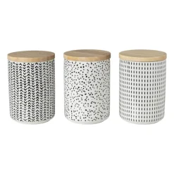 Voorraadpot Kasitoo streep - zwart/wit - 600 ml