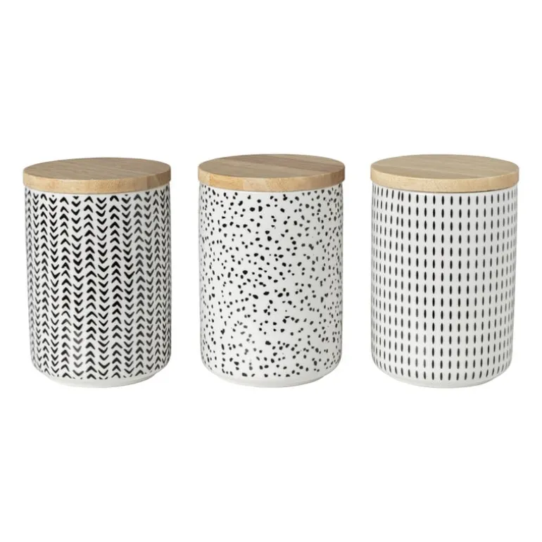 Voorraadpot Kasitoo streep - zwart/wit - 600 ml