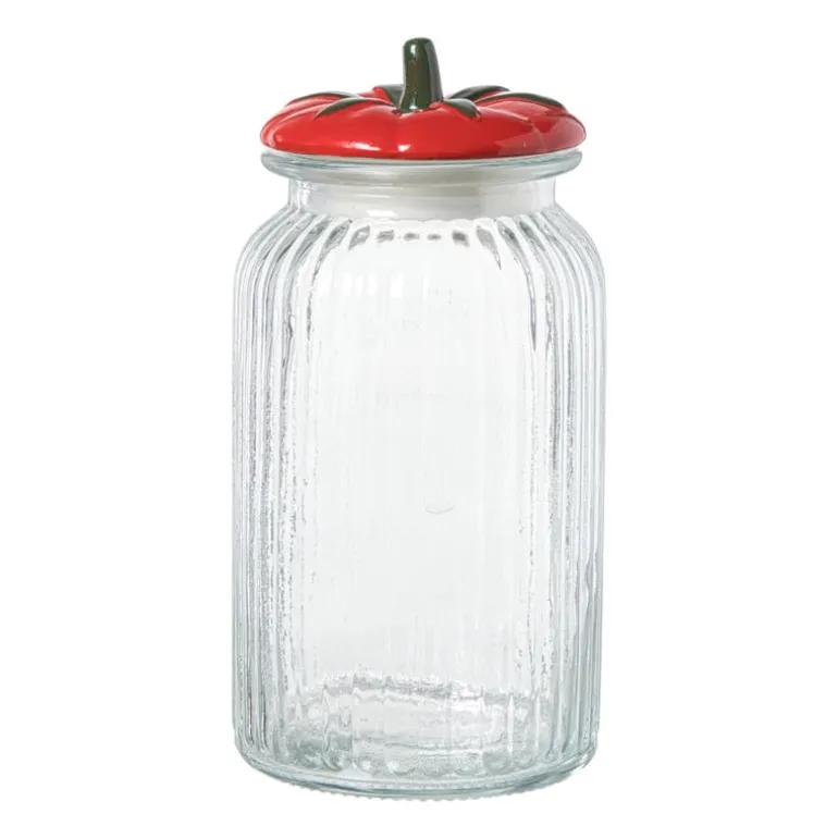 Voorraadpot tomaat - transparant/rood - 1.2 liter