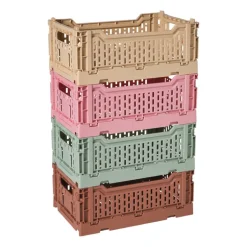 Vouwkrat middel - beige - 10.5x27x17 cm