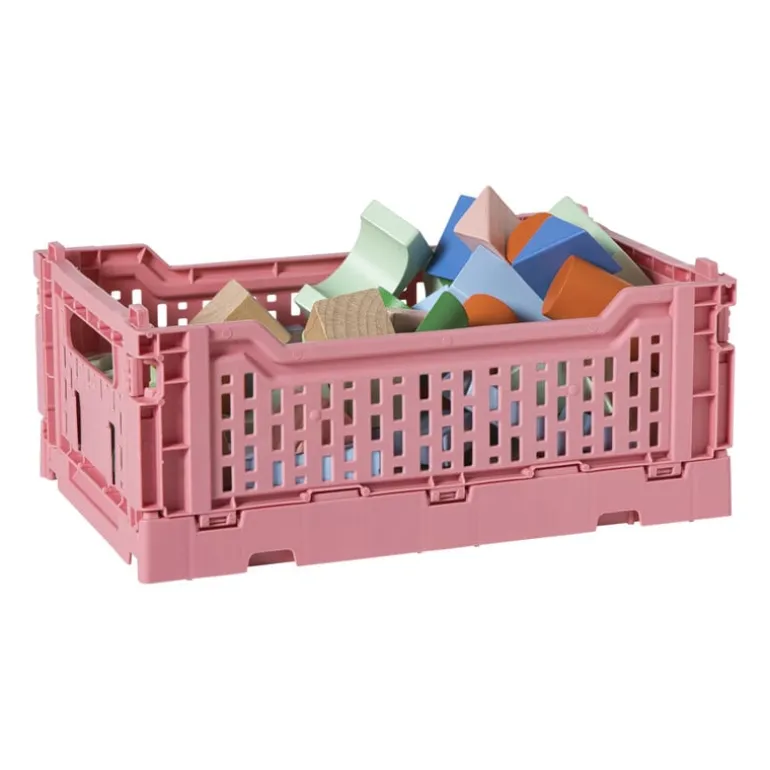 Vouwkrat middel - roze - 10.5x27x17 cm